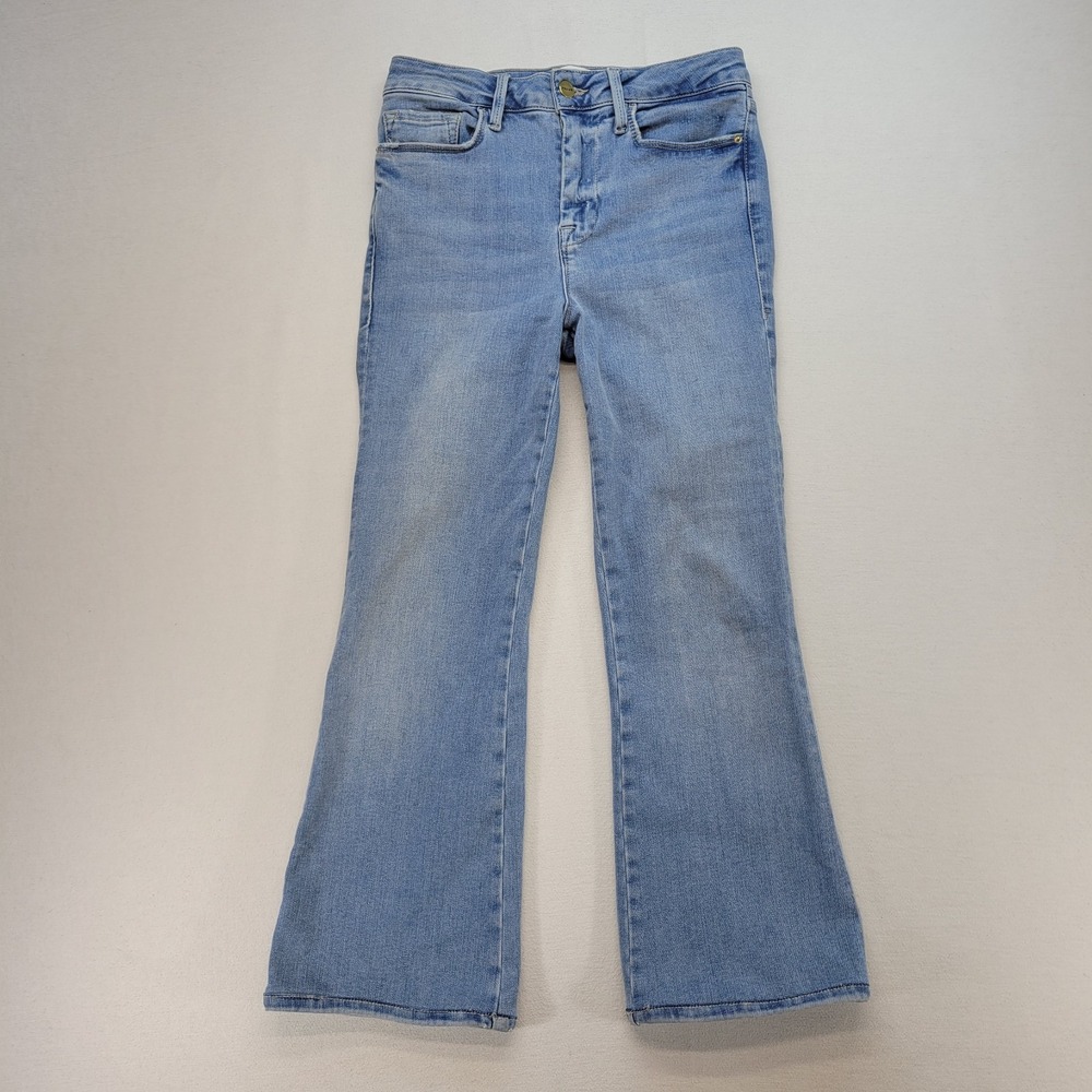 Frame Jeans Womens‎ 1 Blue Le One Crop Mini Boot High Rise Light Wash Denim